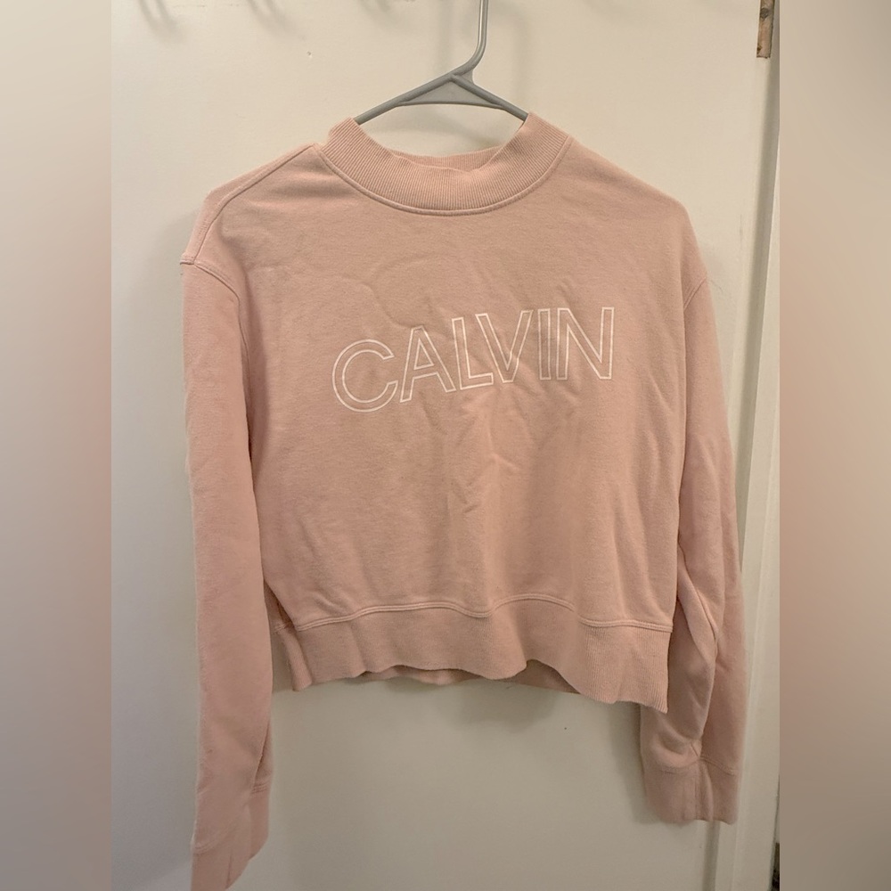 Calvin Klein Blush Pink Cropped Sweatshirt